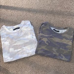 Two Abercrombie Camo Pocket Tees